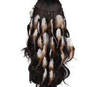 Bandeau à plumes pour femme - Style bohème et hippie - Pour festival, fête, carnaval (noir, taille unique)