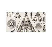 Bandeau à plumes pour tente tipi - Bannière imprimée pour intérieur et extérieur - Bannières et panneaux de fête personnalisés - Toile de fond pour photo - Toile de fond pour entreprise, remise de