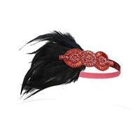 Bandeau à plumes style art déco années 1920 - Gatsby le Magnifique - Pour femme, 5282Pure Wine Red, 1 Count (Pack of 1)