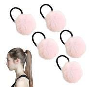Bandeau à pompons pour filles, attaches à cheveux à pompons - Corde colorée de cheveux de boule de fourrure - Attaches de cheveux chics en boule de fourrure, attaches d'anneau de cheveux à la