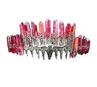 Bandeau à quartz naturel pour femme - Pour boucle de tête - Style bohème - Couronne de pierre arc-en-ciel