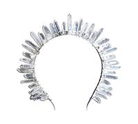 Bandeau à quartz naturel pour femme - Pour boucle de tête - Style bohème - Couronne de pierre arc-en-ciel
