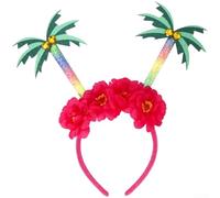 Bandeau à thème hawaïen, fleurs tropicales, style Lei, flamant rose, noix de coco, ananas, accessoires de fête Luau, vêtements de plage, 20-30 cm (B)