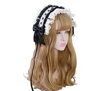 Bandeau à volants avec nœud en dentelle brodée avec épingles à cheveux pour cosplay