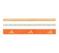 Adidas Bandeaux d'entraînement unisexes – Lot de 3, multi-largeur – Orange/Mandarine/Gris/Blanc L