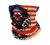 Bandeau Amérique Et Corée du Nord Coréens Drapeau À Tête De Mort Respirante Echarpe De Cou Unique Snood pour Activité en Plein Air Sports Randonnée 2 Pièces