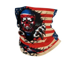 Bandeau Amérique Et Corée du Nord Coréens Drapeau À Tête De Mort Respirante Echarpe De Cou Unique Snood pour Activité en Plein Air Sports Randonnée 2 Pièces