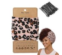 Bandeau Ananas Bouclé pour femmes - Foulard de nuit extra large et extensible, anti-frisottis, accessoire pour cheveux épais, bouclés et frisés, ne glisse pas et maintient votre coiffure (#A)