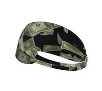 Bandeau anti-transpiration avec des centaines de billets de dollars pour femmes et hommes