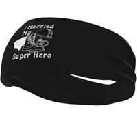Bandeau Anti-Transpiration « J'Ai épousé Mon héros », antidérapant, séchage Rapide, Style Football, pour Hommes et Femmes.