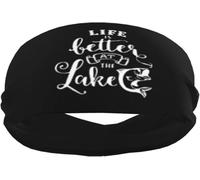Bandeau Anti-Transpiration Life is Better at The Lake Sports pour Hommes et Femmes pour Le Tennis, Le Basket-Ball, la Course à Pied, la Gym et l'entraînement