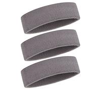 Bandeau Anti-Transpiration pour Hommes et Femmes - Bandeaux de Sport 3PCS évacuant l'humidité Bandeau en Coton éponge athlétique Bandeau Absorbant la Transpiration (Grey)