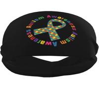 Bandeau Anti-Transpiration pour Le Sport, Motif Puzzle de Sensibilisation à l'Autisme, pour Hommes et Femmes, pour Le Tennis, Le Basket-Ball, la Course à Pied, la Gym et l'entraînement
