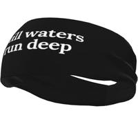 Bandeau Anti-Transpiration Still Waters Run Deep, Bandeau de Sport à séchage Rapide, Bandeau Classique pour Hommes et Femmes, Style Football.