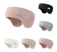 Bandeau antibruit pour le sommeil - Cache-oreilles d'hiver en tricot épais avec doublure en polaire et réduction du bruit - Cache-oreilles d'hiver pour le cyclisme en plein air et le sommeil, Noir , A