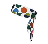 Bandeau athlétique double face avec motif à pois - Bandeau de sport imprimé - Convient pour le tennis, le ninja, le karaté, la course à pied et le yoga