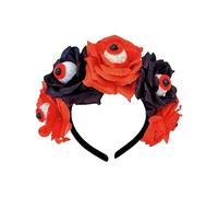 Bandeau avec boule oculaire sanglante pour fille, sorcière, fleur foncée, bal masqué, Halloween, mariée, fête de sorcière, bandeau rose