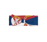 Bandeau avec nœud drapeau de la Serbie pour bébé fille - Bandeau en polyester doux et extensible, parfait pour les nouveau-nés de 0 à 6 mois, cadeau de bébé, accessoire photo