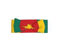 Bandeau avec nœud drapeau du Cameroun pour filles - Bandeau en polyester doux et extensible pour bébé, parfait pour les nouveau-nés de 0 à 6 mois, cadeau de bébé, accessoire photo