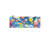 Bandeau avec nœud imprimé ballons colorés pour bébé - Bandeau élastique super doux, adapté pour les nouveau-nés, les fêtes, les séances photo et au quotidien