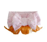 Bandeau avec nœud pour bébé avec fausse frange respirant et confortable, bandeau pour nouveau-nés pour filles