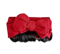 Bandeau avec nœud pour bébé avec fausse frange respirant et confortable, bandeau pour nouveau-nés pour filles