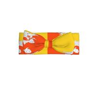 Bandeau avec nœud pour bébé Drapeau du Royaume du Bhoutan - Doux et extensible - Pour nouveau-nés et nourrissons - Joli nœud papillon - Pour fêtes et cadeaux