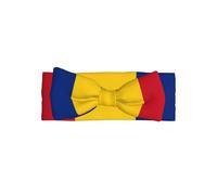 Bandeau avec nœud pour bébé fille Drapeau de la Roumanie - Bandeau en polyester doux et extensible, parfait pour les nouveau-nés de 0 à 6 mois, cadeau de bébé, accessoire photo