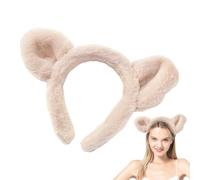 Bandeau avec oreilles d'animaux, bandeau en peluche moelleuse, avec oreilles d'ours, pour laver le visage, soins de la peau, maquillage, accessoires de cheveux pour femmes et filles