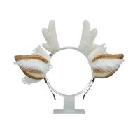 Bandeau avec Oreilles de Renne en Peluche Serre-Tête avec Cornes de Cerf Mignon Accessoires de Tête pour Noël Anime Cosplay Carnaval