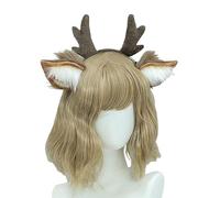 Bandeau avec Oreilles de Renne en Peluche Serre-Tête avec Cornes de Cerf Mignon Accessoires de Tête pour Noël Anime Cosplay Carnaval
