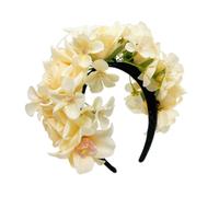 Bandeau, bandeau, bandeau for femmes, bandeau à fleurs en tissu, bandeau en forme de fleur accrocheur, bandeau de photographie de Style ethnique for adolescents doux,(Cream color)