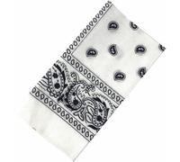 Bandeau, bandeau for cheveux, bandanas à motifs en coton pur for hommes et femmes, bandana de cow-boy, mouchoirs for cheveux, masque facial, écharpe carrée, couvre-chef(White)