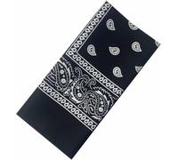 Bandeau, bandeau for cheveux, bandanas à motifs en coton pur for hommes et femmes, bandana de cow-boy, mouchoirs for cheveux, masque facial, écharpe carrée, couvre-chef(Black)
