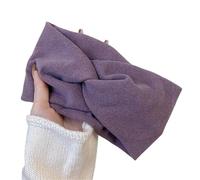 Bandeau Bandeaux Larges en Cachemire for Femmes, Bandeaux élastiques croisés, Turbans Doux, Bandanas Unis, Foulards, Accessoires for Cheveux(Purple)