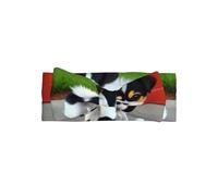 Bandeau Bébé Bow Imprimé Chiot Noir et Blanc Mignon - Bandeau en Nylon Doux et Extensible, Accessoires Cheveux Princesse Délicat