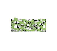Bandeau Bébé Noeud Imprimé Panda Fond Vert - Cadeau pour Nouveau-Né, Parfait pour les Nourrissons, Filles - Accessoires Cheveux Douce Princesse