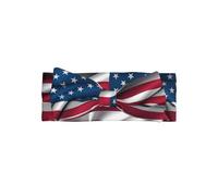 Bandeau Bébé Nœud Imprimé Drapeau Américain Mignon - Bandeau Nylon Doux et Extensible, Accessoires Cheveux Princesse Délicat