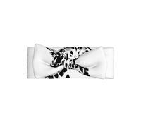 Bandeau Bébé Nœud Imprimé Girafe Mignon Noir et Blanc - Bandeau en Nylon Doux et Extensible, Accessoires Cheveux Princesse Délicat