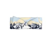 Bandeau blanc Snowy Mountains pour bébé, motif imprimé intégral, fabriqué en matériau doux et doux pour la peau.