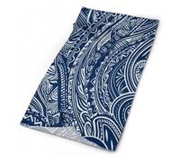Bandeau bleu polynésien maori tribal magique, bandana, écharpe, masque, cache-cou, cache-cou pour activités en plein air, randonnée, cyclisme, pêche, Motif tribal maori polynésien bleu, Taille unique