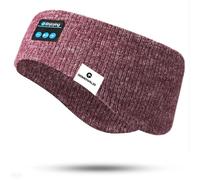 Bandeau Bluetooth double couche pour homme et femme - Pour l'hiver par temps froid - Sans fil - Pour sports de plein air, course à pied, cyclisme, voyage - Rouge