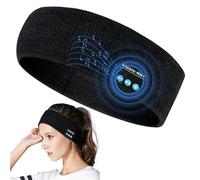 Bandeau Bluetooth Sport & Sommeil, Casque Audio sans Fil avec Tissu Respirant Anti Transpiration, Boutons de Réglage Latéraux, 6-10h Autonomie, HD Stéréo, pour Dormir, Yoga, Méditation, Running