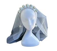 Bandeau boule disco avec voile Boucles d'oreilles boules disco Décorations de mariée Accessoire de fête d'enterrement de vie de jeune fille Accessoire de fête Bandeau et boucles d'oreilles avec voile
