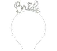 Bandeau Bride, Bride Headband Couronne avec Strass, Bandeau de Mariee Argent Brillant, Bride to Be Accessoires de Cheveux de Mariée pour Mariage, Fiançailles, Enterrement de Vie de Jeune Fille