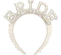Bandeau Bride, Serre-tête en fausses perles, Bride Couronne, Bride Headband, Décorations de Mariée pour Mariages, Enterrements de Vie de Jeune Fille et Soirées Entre Copines