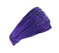 Bandeau Cache Oreille Bandeaux à strass for cheveux, larges, élastiques et extensibles, for femmes, coiffes, foulards, turbans, accessoires for Pour le sport(Dark Purple)
