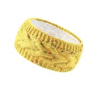 Bandeau Cache-Oreilles 1 bandeau d'hiver tricoté au crochet avec doublure en peluche(Yellow)