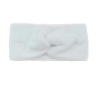 Bandeau Cache-Oreilles Bandeau cache-oreilles d'hiver for femme, bandeau élastique croisé en peluche, couleur unie, large, idéal for le maquillage du visage, accessoires for filles(WHITE)