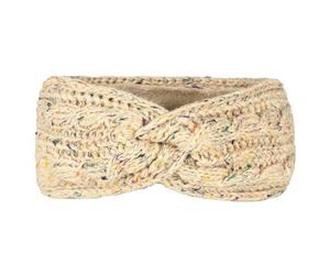 Bandeau Cache-Oreilles Bandeau en laine tricotée, doublure intérieure en velours long grain, devant torsadé coupe-vent, chaud(Khaki)
